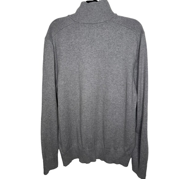 Banana Republic Men’s Cashmere 1/4 Zip Sweater Gray Mock Neck XL - Picture 5 of 7